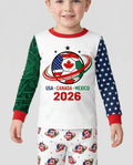 Soccer Cup USA Canada Mexico Bamboo Two Piece Long Sleeve Pajama Set