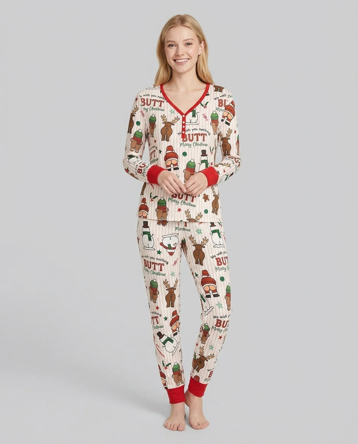 We Wish You Nothing Butt Merry Bamboo Women Pajama Set