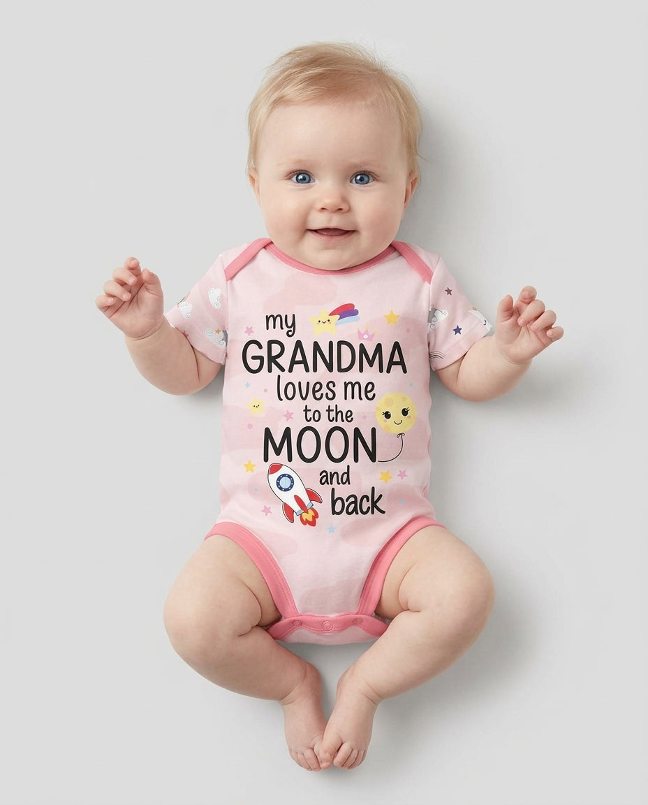 My Grandma Loves Me To The Moon And Back Bamboo Bodysuit
