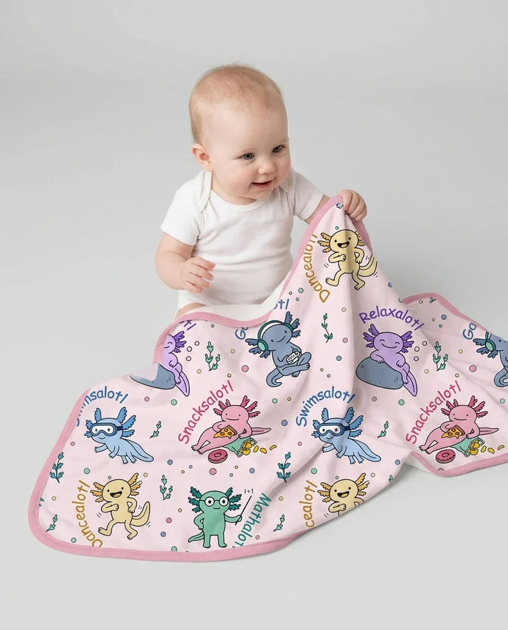 A Lotta Axolotls Bamboo Blanket