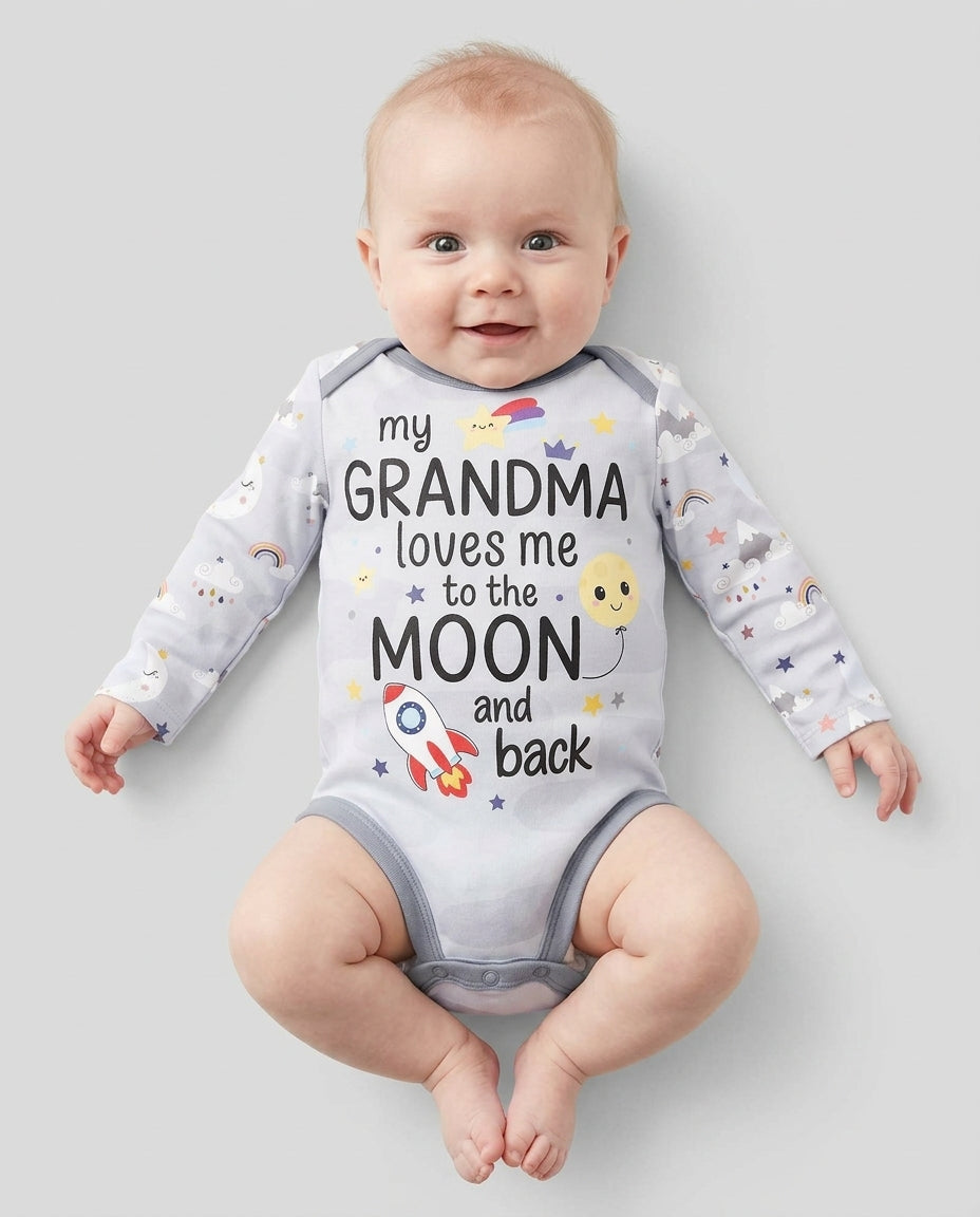 My Grandma Loves Me To The Moon And Back Bamboo Bodysuit