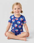 USA Disco Balls Bamboo Two Piece Short Sleeve Shorts Pajama Set