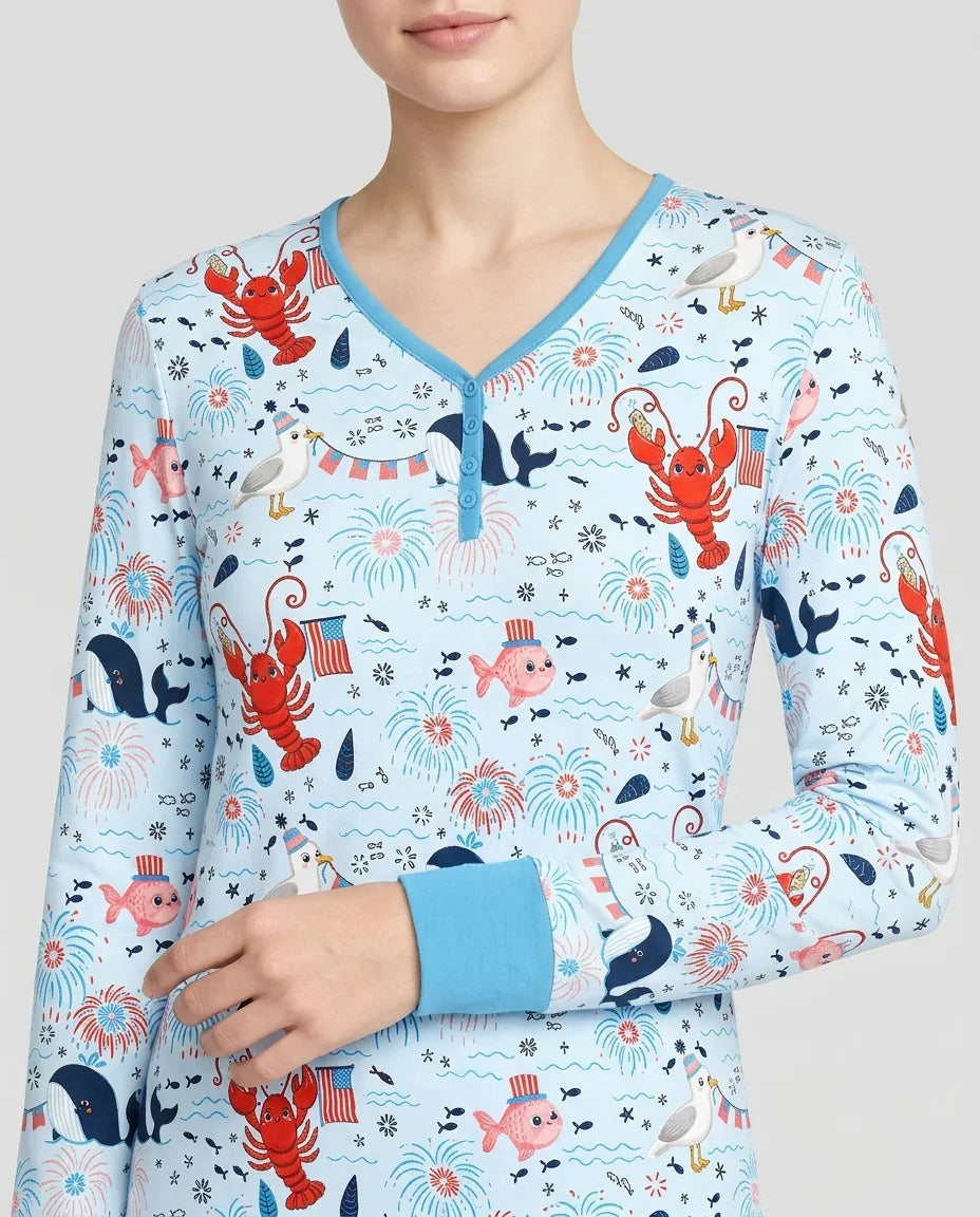 Celebrate 4th of July Family Matching Bamboo Women Pajama Set