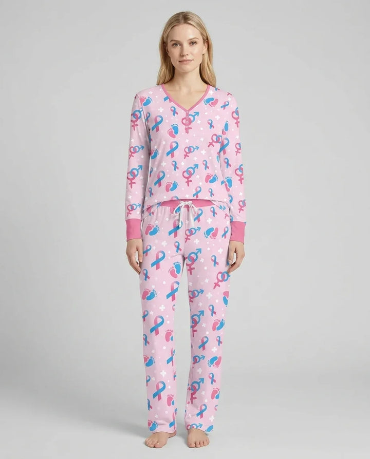 Infertility Awareness Blue and Pink Bamboo Women Pajama Set