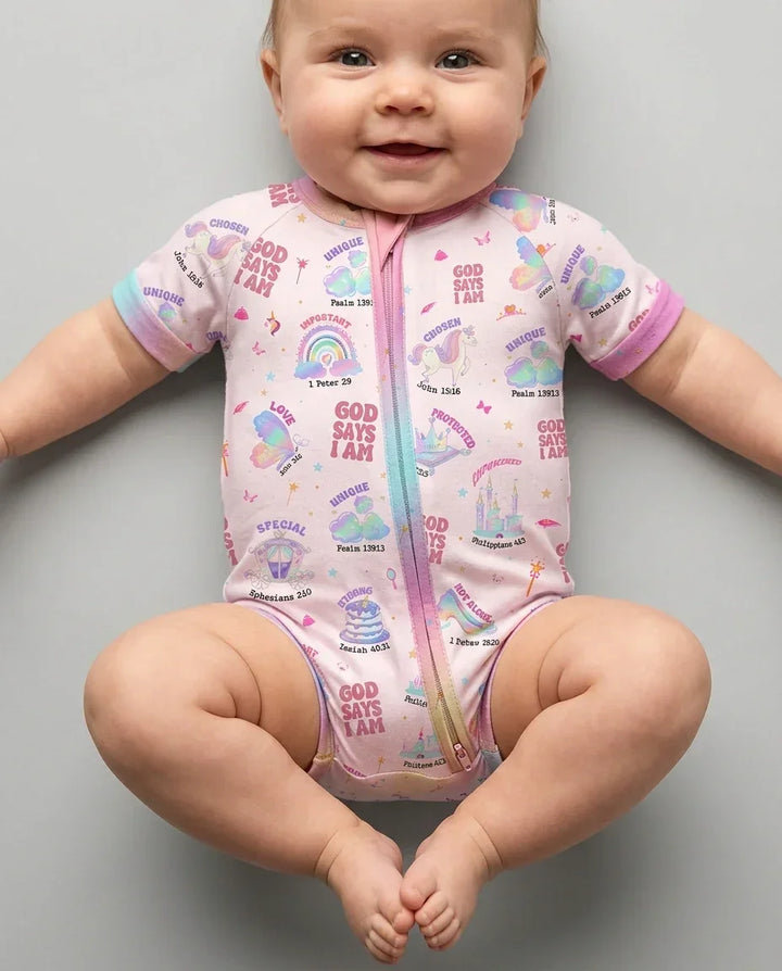 God Says I Am Girl Bamboo Shorty Zippy