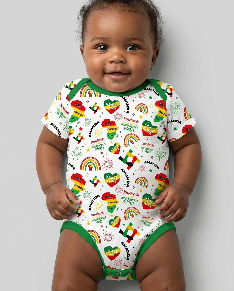 Custom Name Juneteenth Is My Independence Day Bamboo Bodysuit