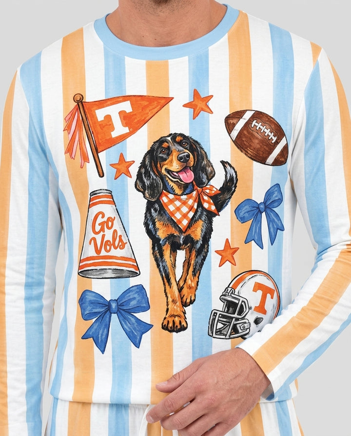 Game Day Puppy And Bows Bamboo Men's Pajama Set