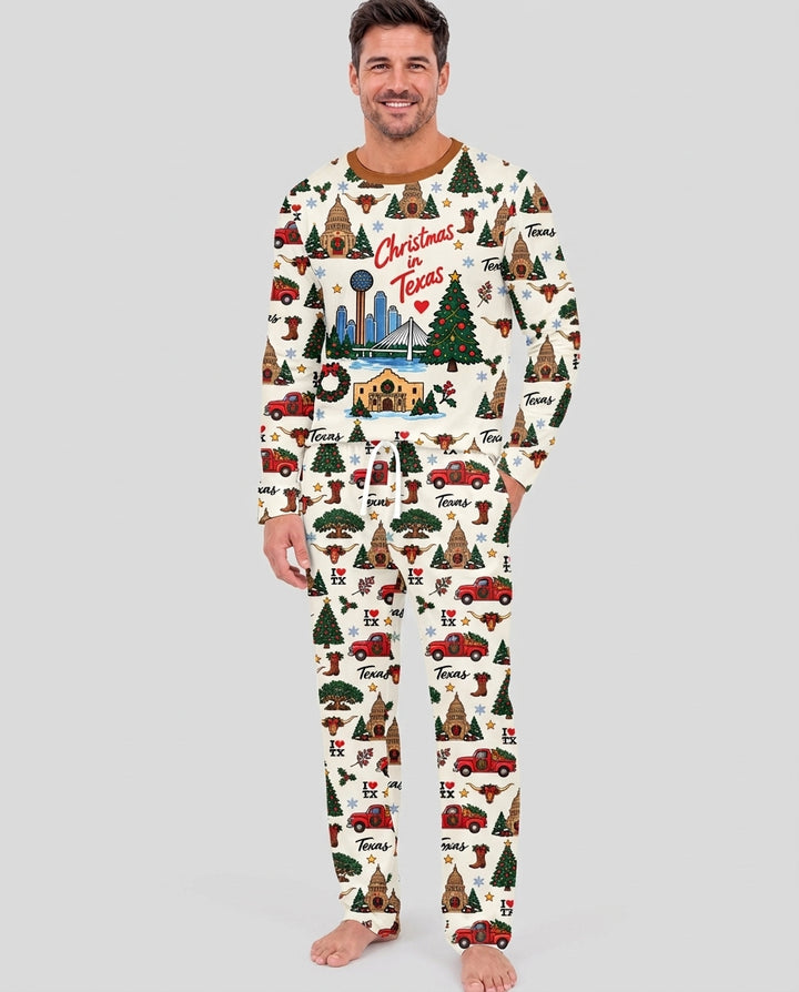 Christmas In Texas Bamboo Men's Pajama Set