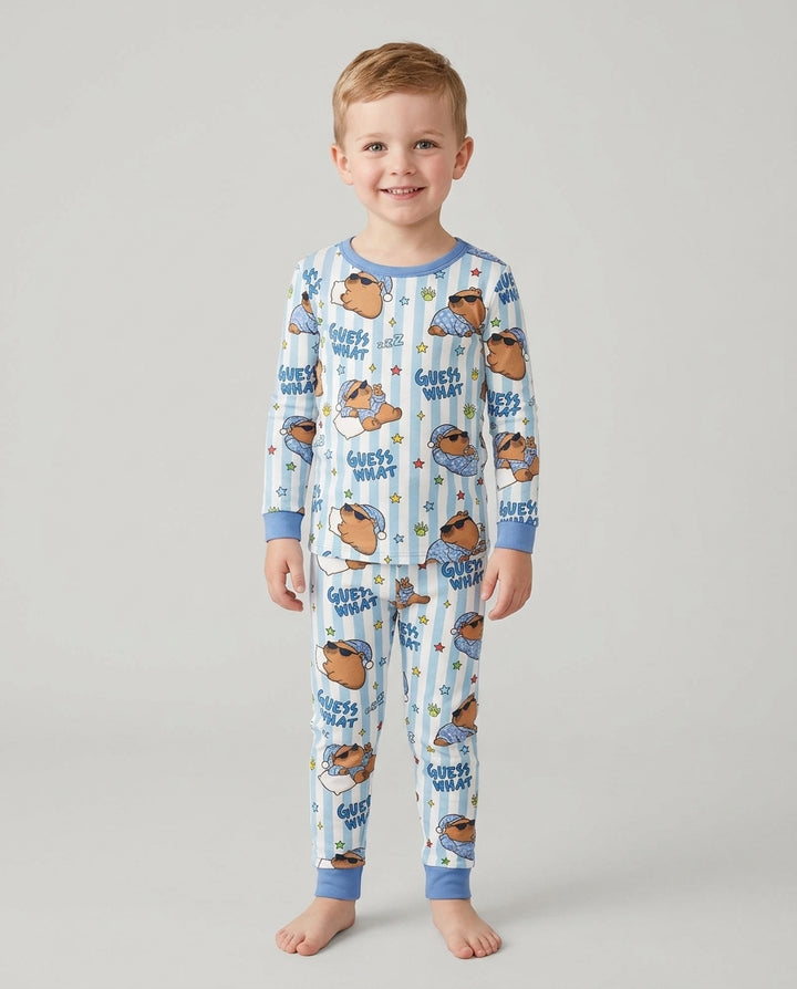Sleepy Capybara Bamboo Two Piece Long Sleeve Pajama Set