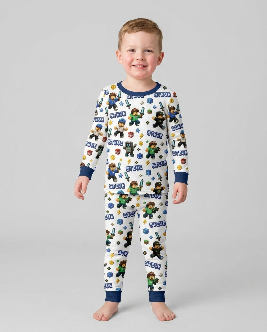Playing Game With Me Bamboo Two Piece Long Sleeve Pajama Set