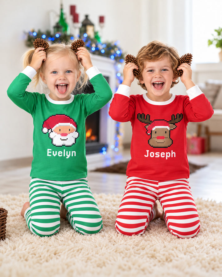 Merry Pixel Pals Bamboo Two Piece Long Sleeve Pajama Set