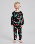 Dinosaur Raw Noel Bamboo Two Piece Long Sleeve Pajama Set