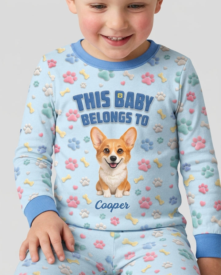 Baby Belongs To Cutie Dog Bamboo Two Piece Long Sleeve Pajama Set