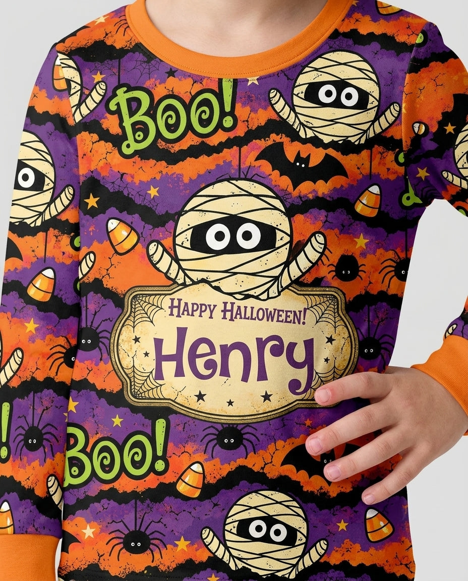 Boo Boo Halloween Bamboo Two Piece Long Sleeve Pajama Set