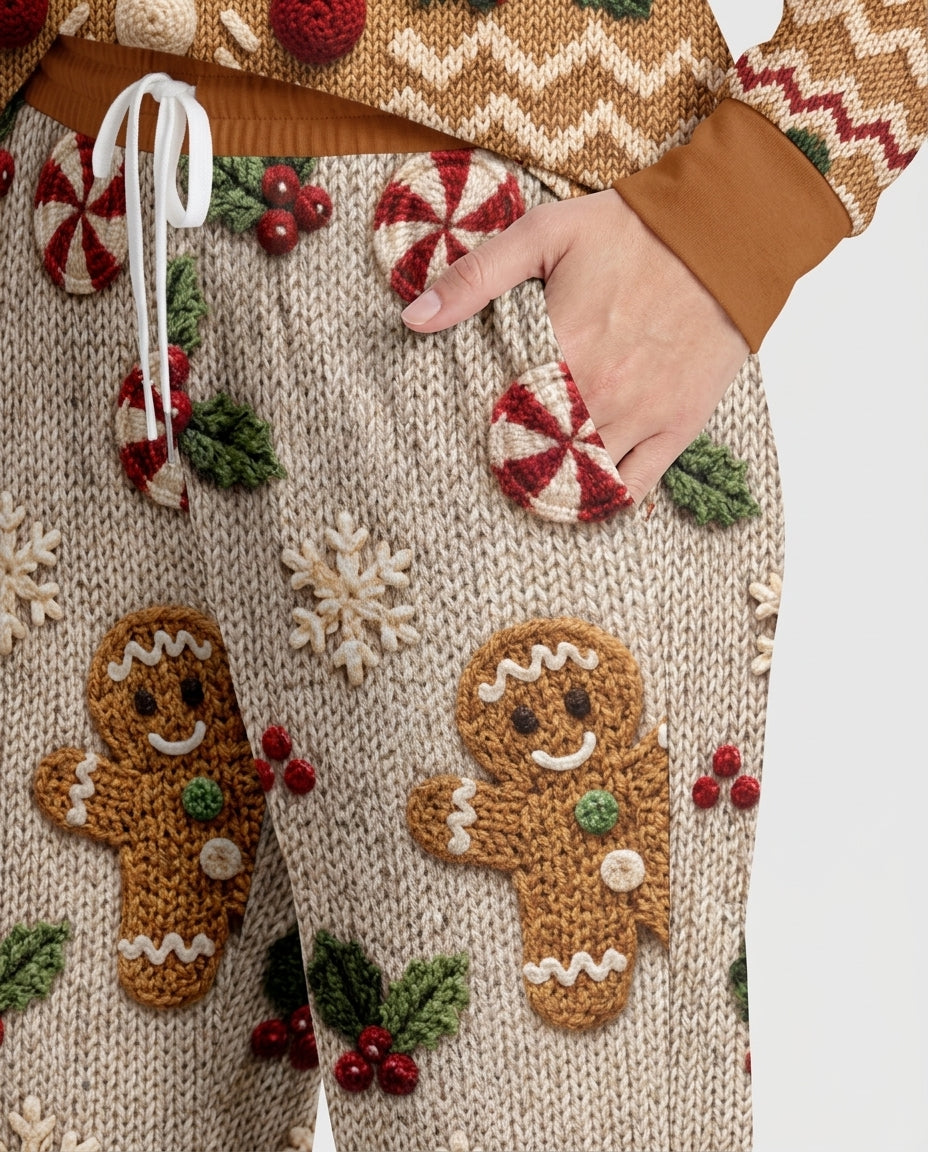 Grumpy Gingerbread Crew Bamboo Women Pajama Set