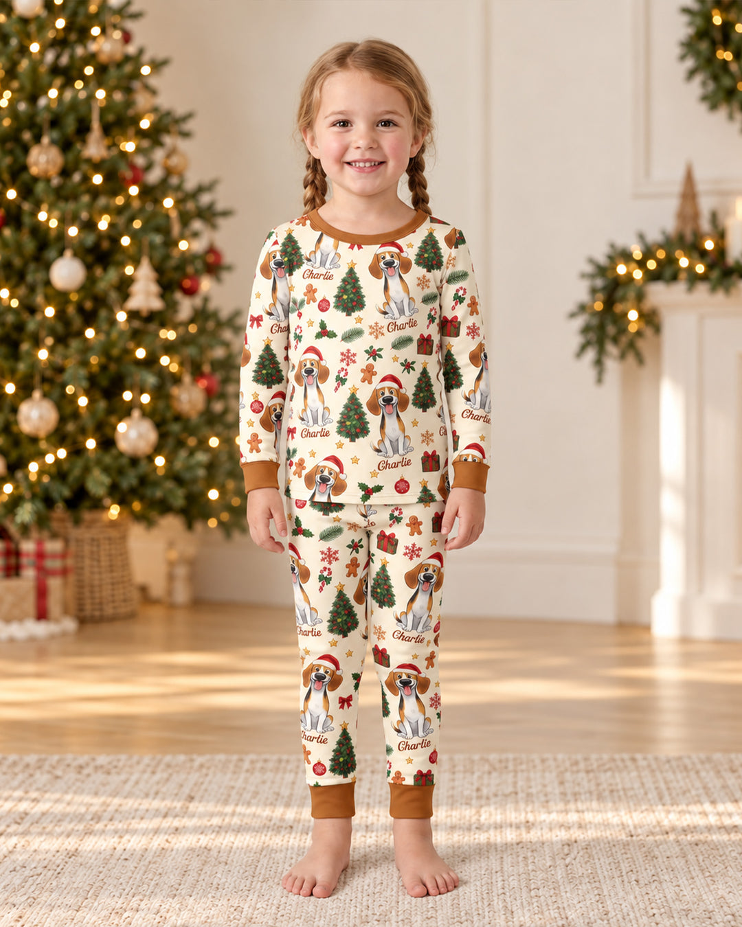 Christmas Dog Bamboo Two Piece Long Sleeve Pajama Set