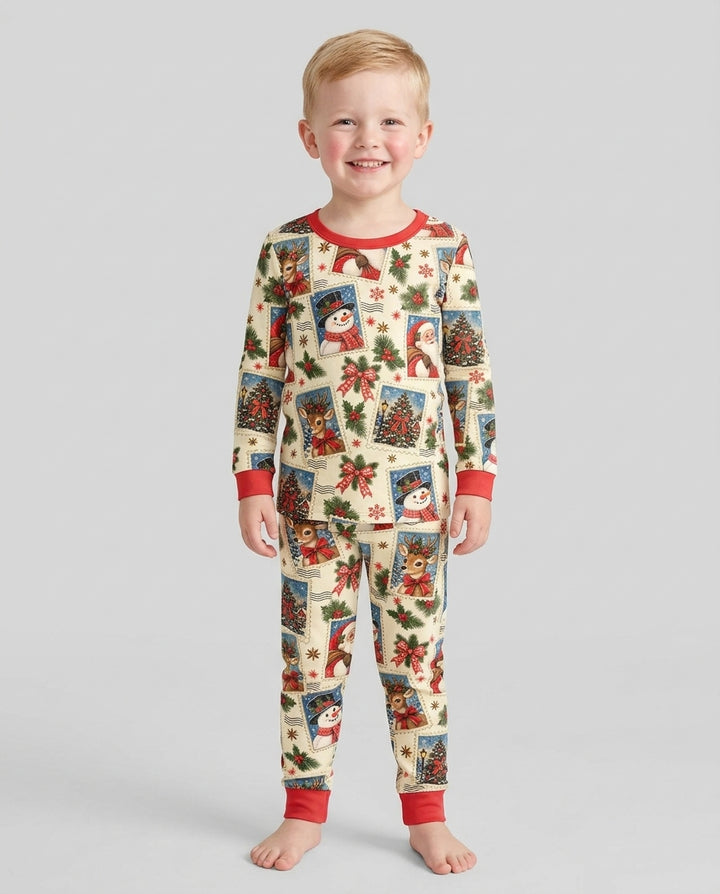 Holly Jolly Stamps Bamboo Two Piece Long Sleeve Pajama Set