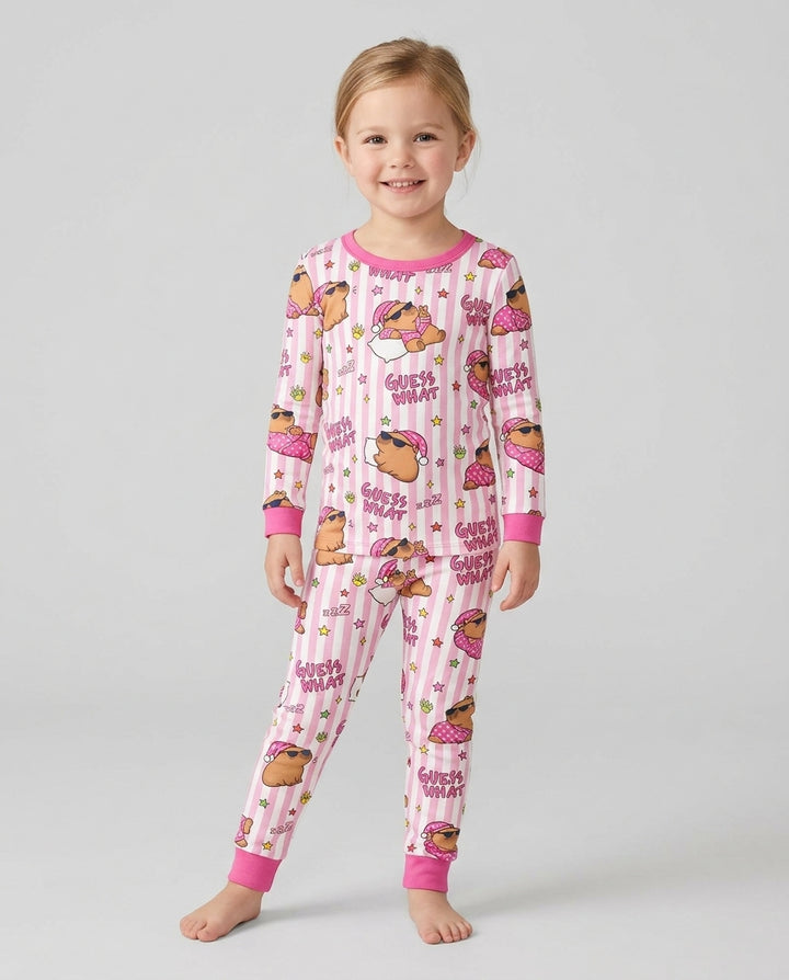 Sleepy Capybara Bamboo Two Piece Long Sleeve Pajama Set