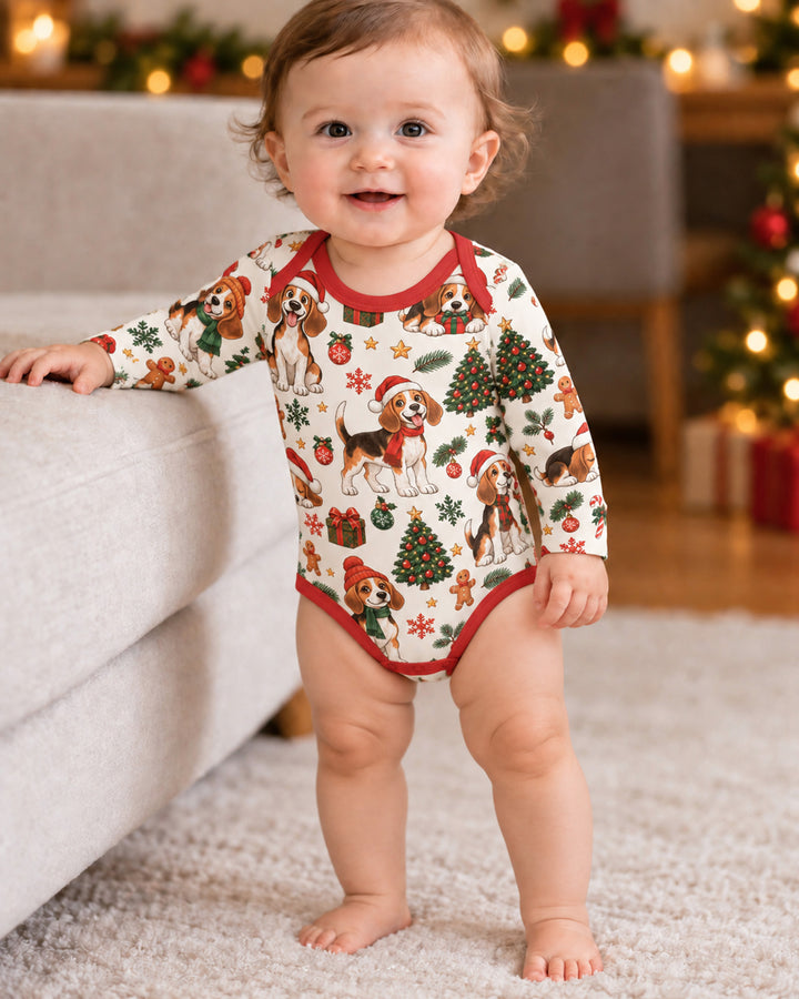 Santa Paws Beagle Bamboo Bodysuit