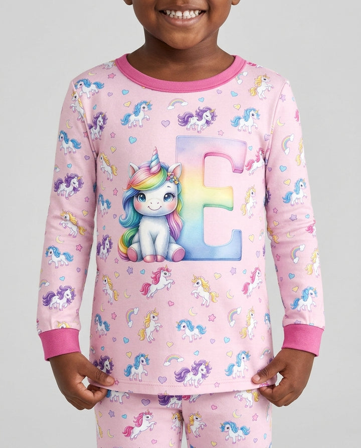 Cute Baby Word Car Bamboo Two Piece Long Sleeve Pajama Set