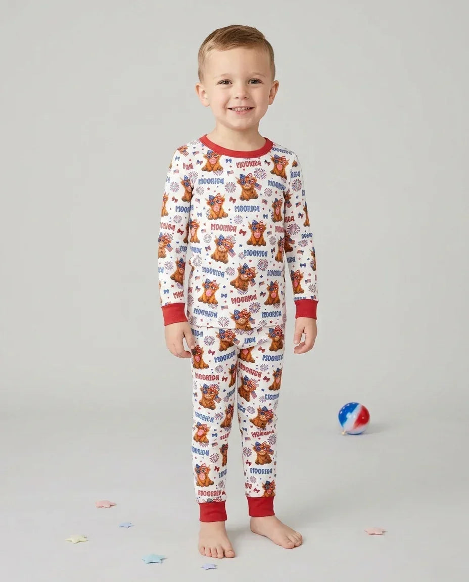 Moo-Rica Cowgirl Bamboo Two Piece Long Sleeve Pajama Set