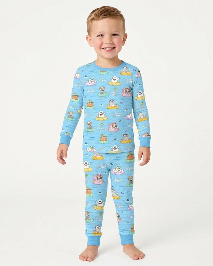 Summerween Cartoon Bamboo Two Piece Long Sleeve Pajama Set