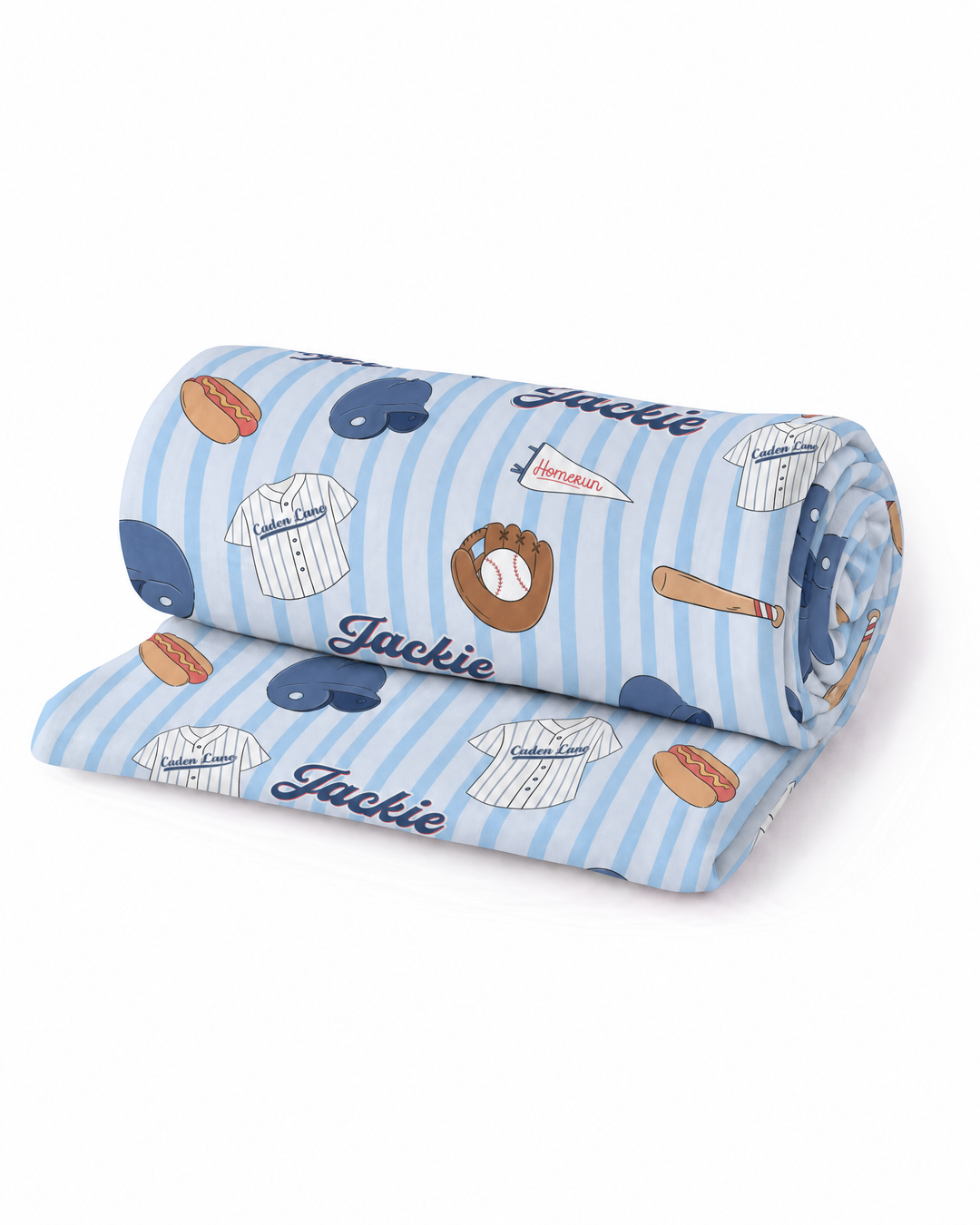Personalized Ballpark Bros Bamboo Swaddle Blanket