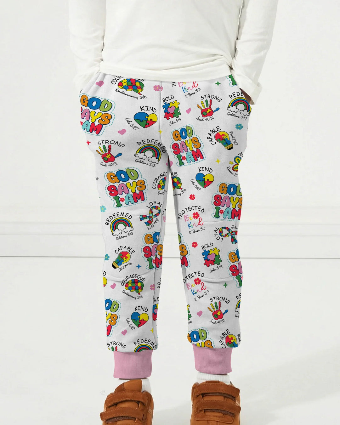 God Says I Am Autism Awareness Bamboo Jogger
