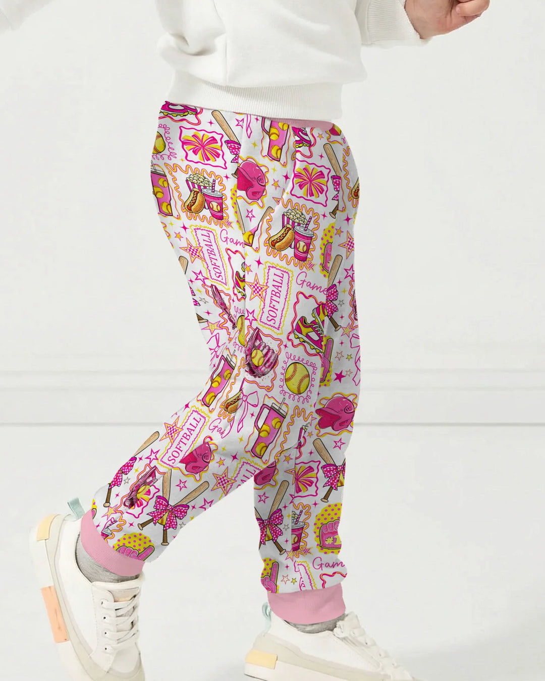 Pink Softball Game Day Bamboo Jogger