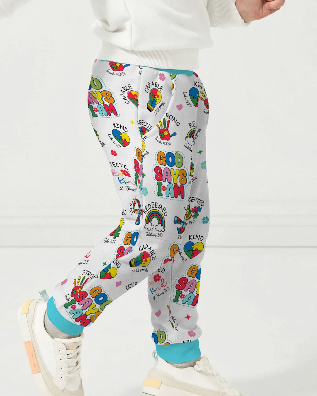 God Says I Am Autism Awareness Bamboo Jogger