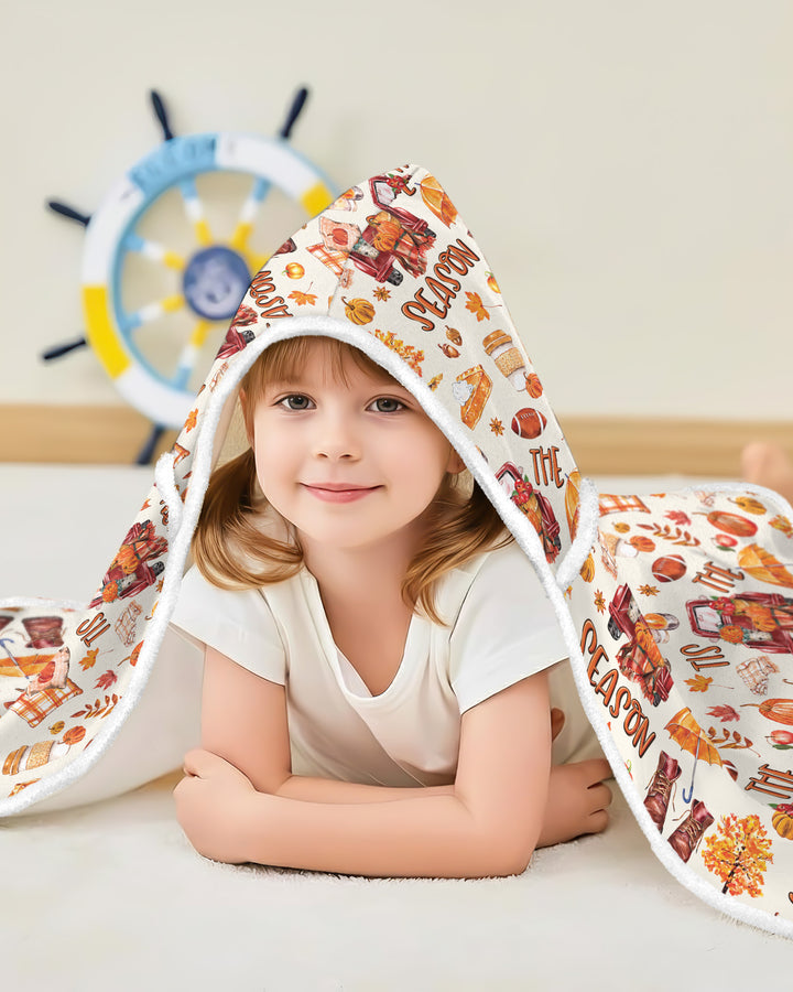 Fall Tis the Season Bamboo Wearable Hooded Blanket