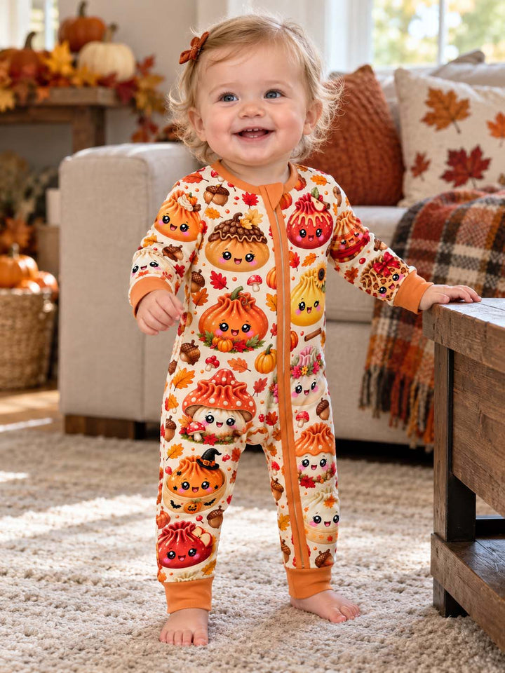 Kawaii Fall Dumpling Pattern Bamboo Convertible Zippy