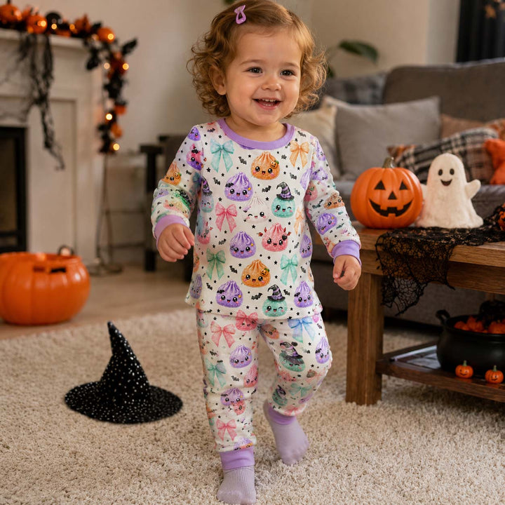 Kawaii Halloween Treats Bamboo Two Piece Long Sleeve Pajama Set