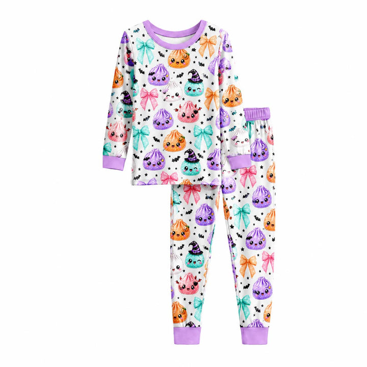 Kawaii Halloween Treats Bamboo Two Piece Long Sleeve Pajama Set