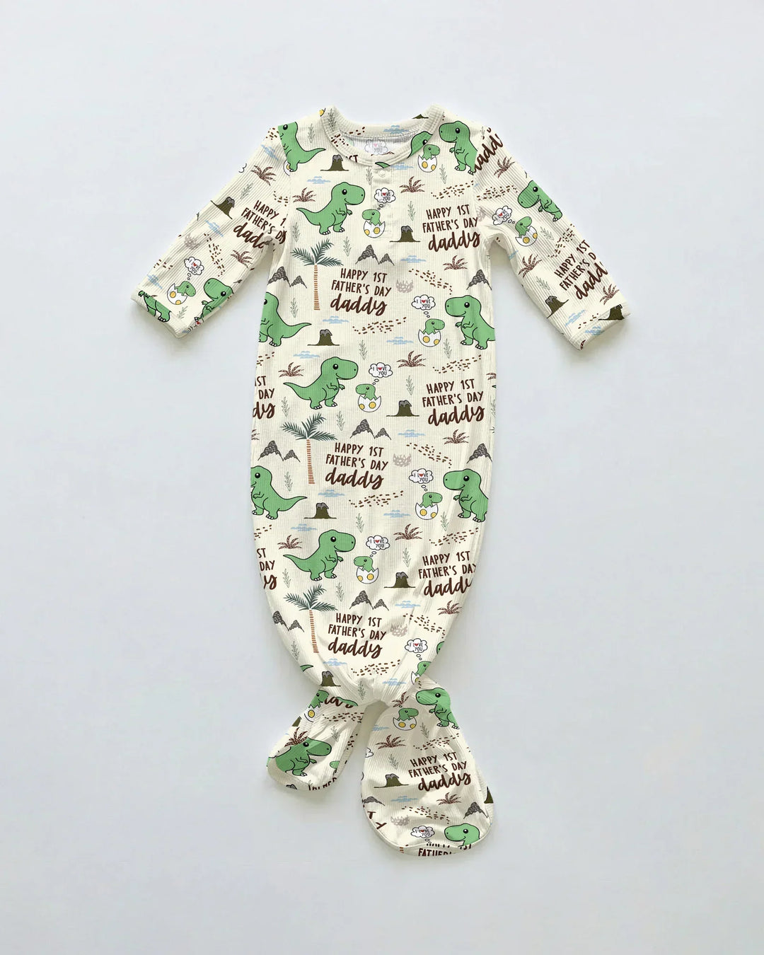 First Father's Day Daddysaurus Bamboo Knot Gown