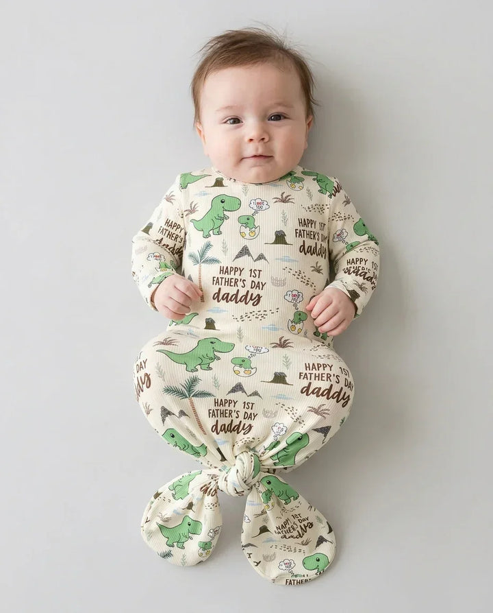 First Father's Day Daddysaurus Bamboo Knot Gown
