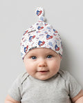 Doodle American Flag Glasses Family Matching Bamboo Knotted Hat
