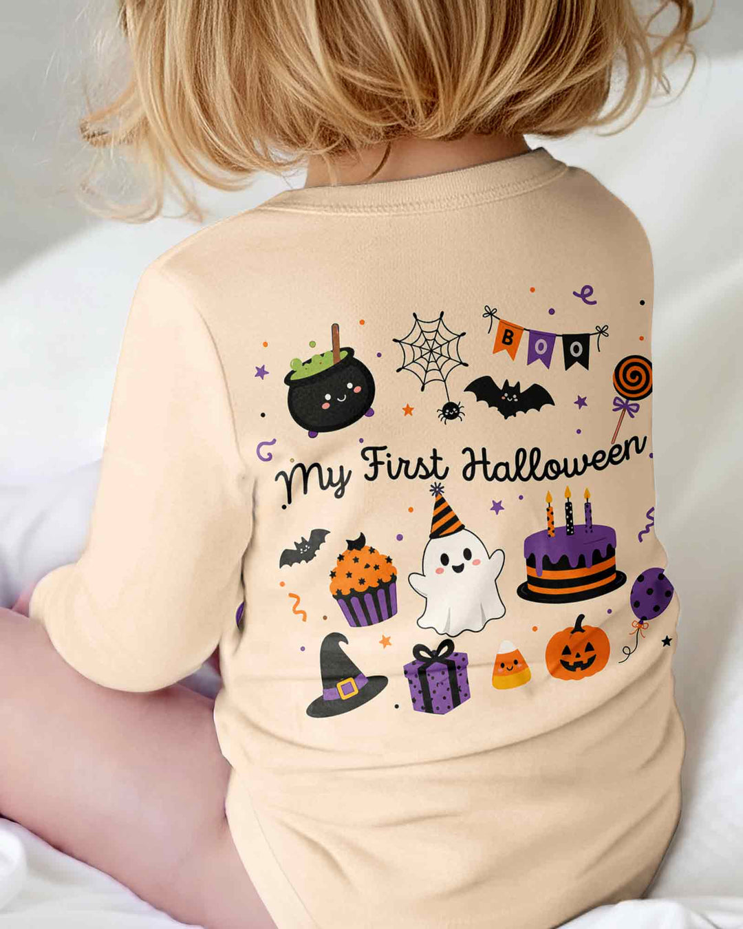 Personalized Baby Boo Ghost Pumpkin My First Halloween Bamboo Bodysuit