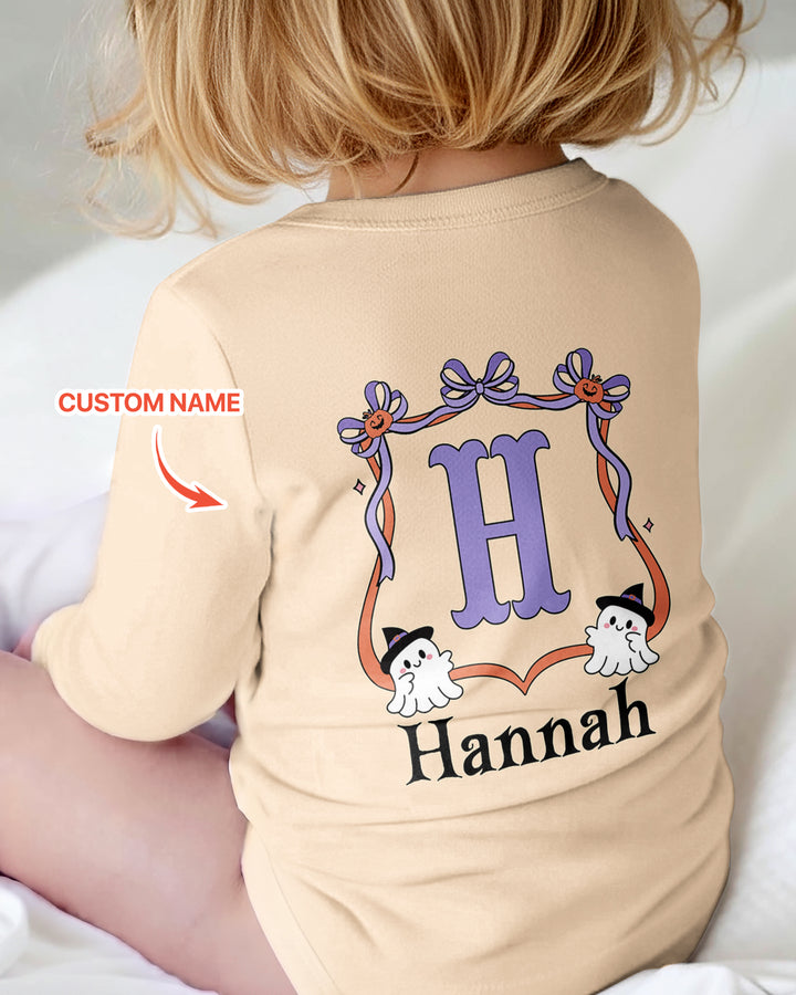 Personalized Halloween Baby Girl's Little Boo Bamboo Bodysuit