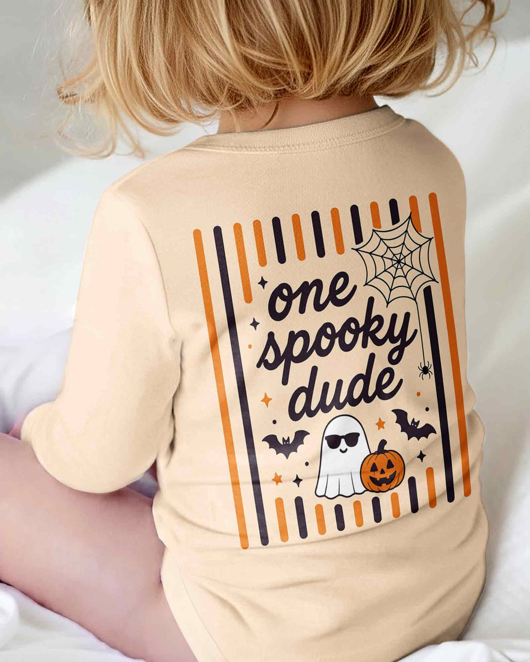 Personalized One Spooky Dude Halloween Ghost Pumpkin Bamboo Bodysuit