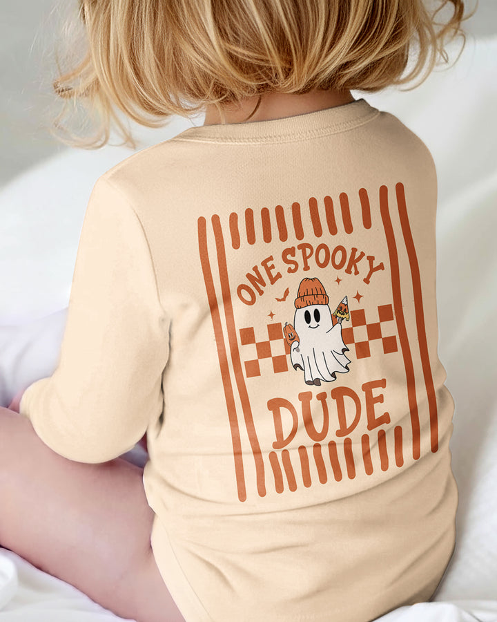 Custom Name Ghost One Spooky Dude Halloween Bamboo Bodysuit