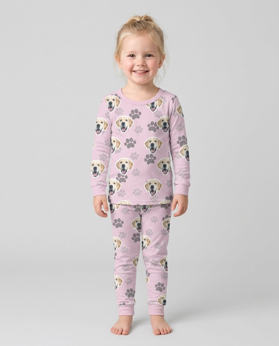 Personalized Dog & Cat Photo Bamboo Two Piece Long Sleeve Pajama Set