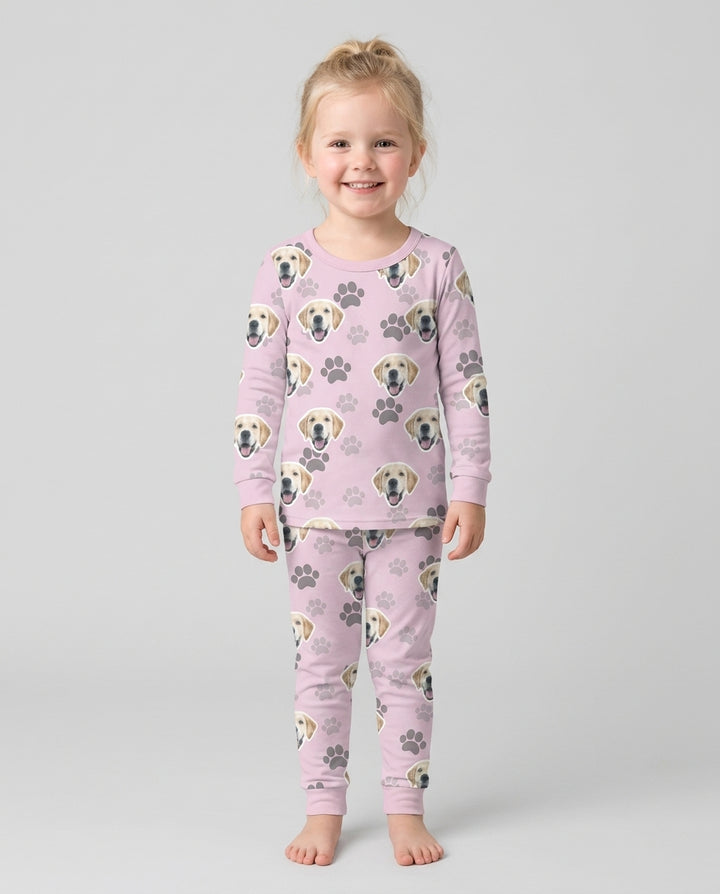 Personalized Dog & Cat Photo Bamboo Two Piece Long Sleeve Pajama Set