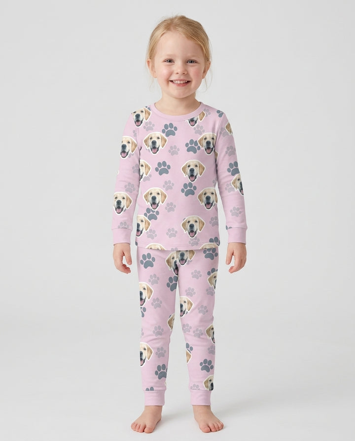 Personalized Dog & Cat Photo Bamboo Two Piece Long Sleeve Pajama Set