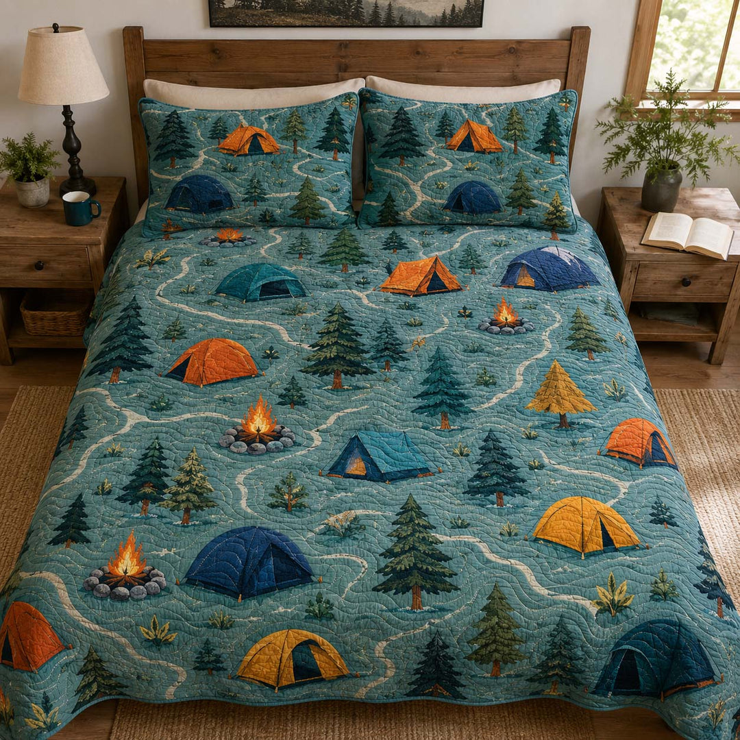 Lakeside Tent Adventure Bamboo Quilt Bedding Set