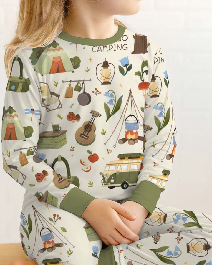 Lets Go Camping Bamboo Two Piece Long Sleeve Pajama Set