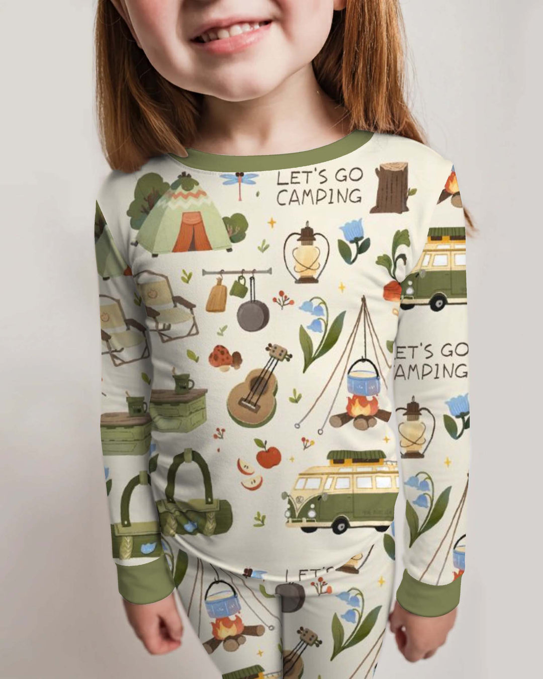 Lets Go Camping Bamboo Two Piece Long Sleeve Pajama Set