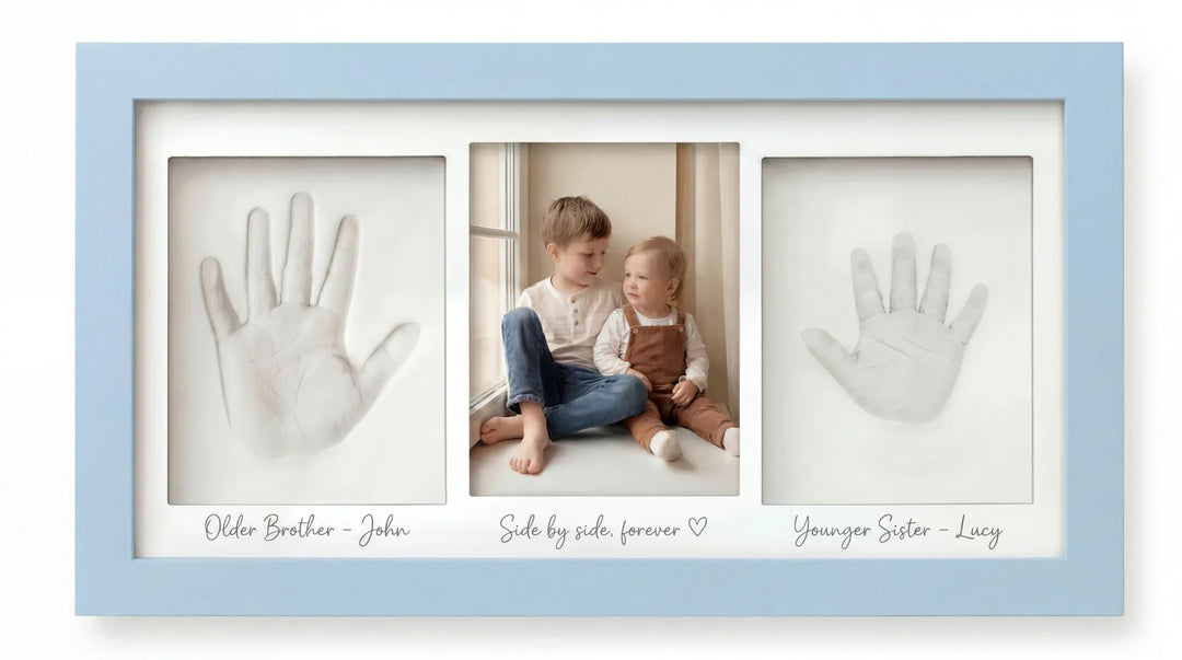 Two Babies Handprint Frame with Photo Keepsake