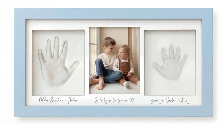 Two Babies Handprint Frame with Photo Keepsake