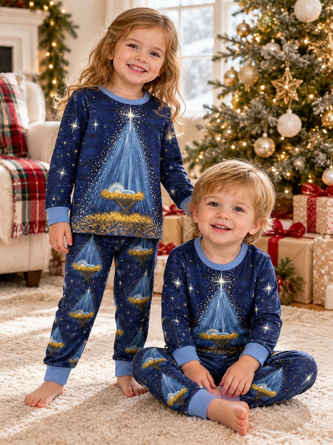 Light Of Bethlehem Bamboo Two Piece Long Sleeve Pajama Set